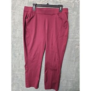 Chico's Timeless Stretch Pullon Pants Burgundy Women's Lg